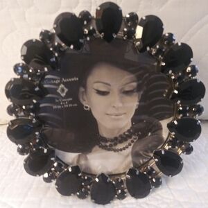 NWOT Black Jeweled Circular Frame 4" x 4"